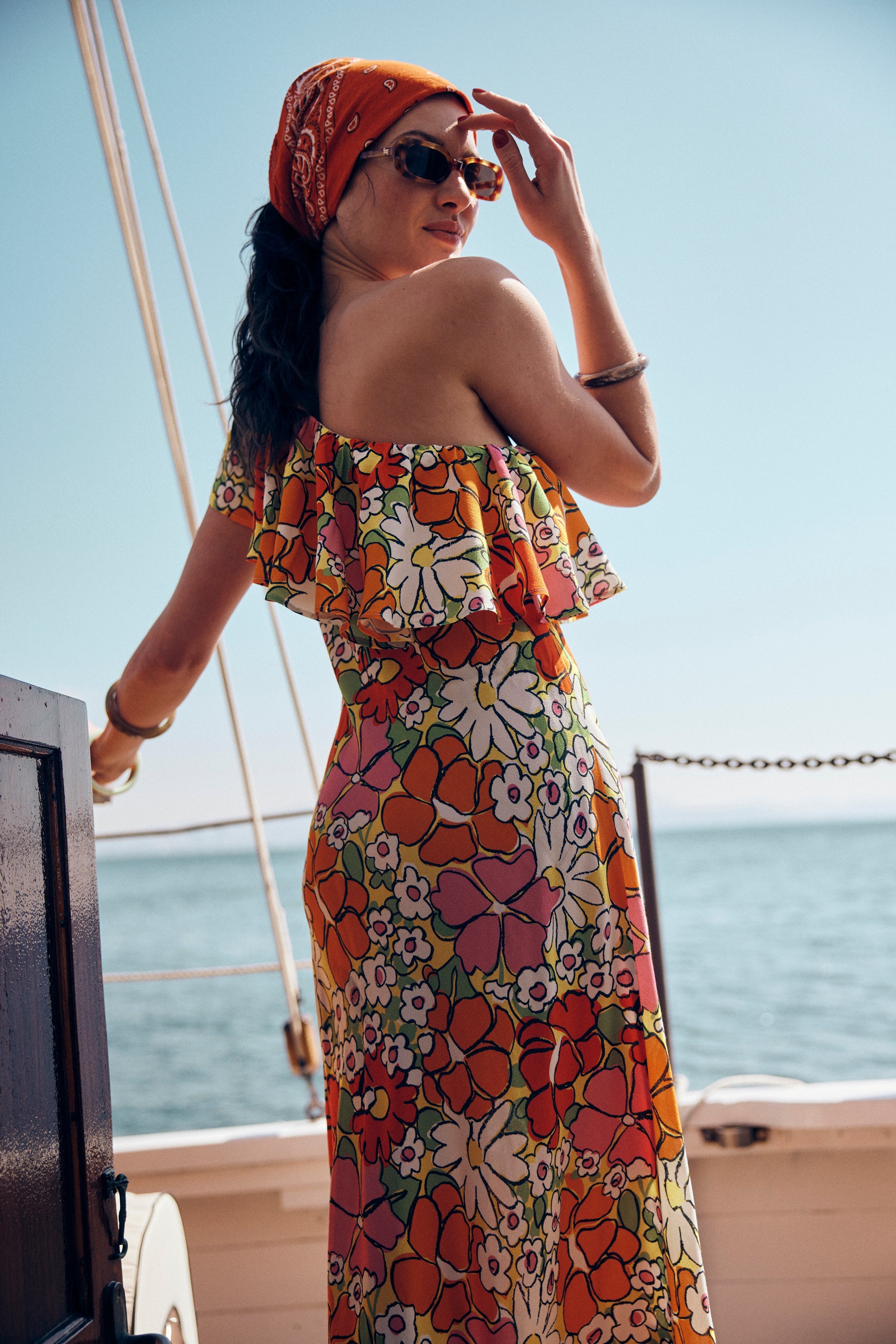 ROBE BAYA FLEURS 70'S