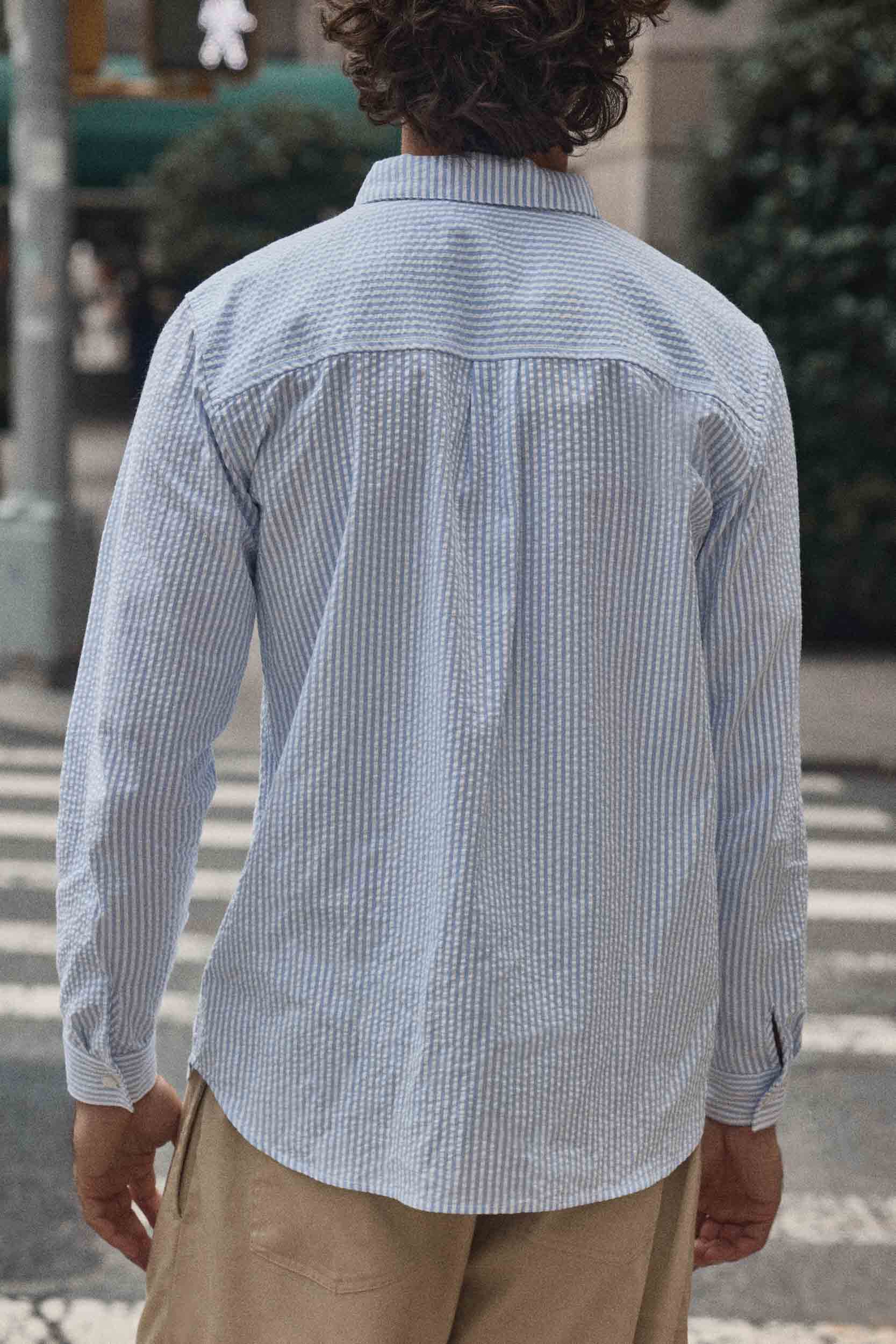Chemise Paradis rayures bleues et blanches