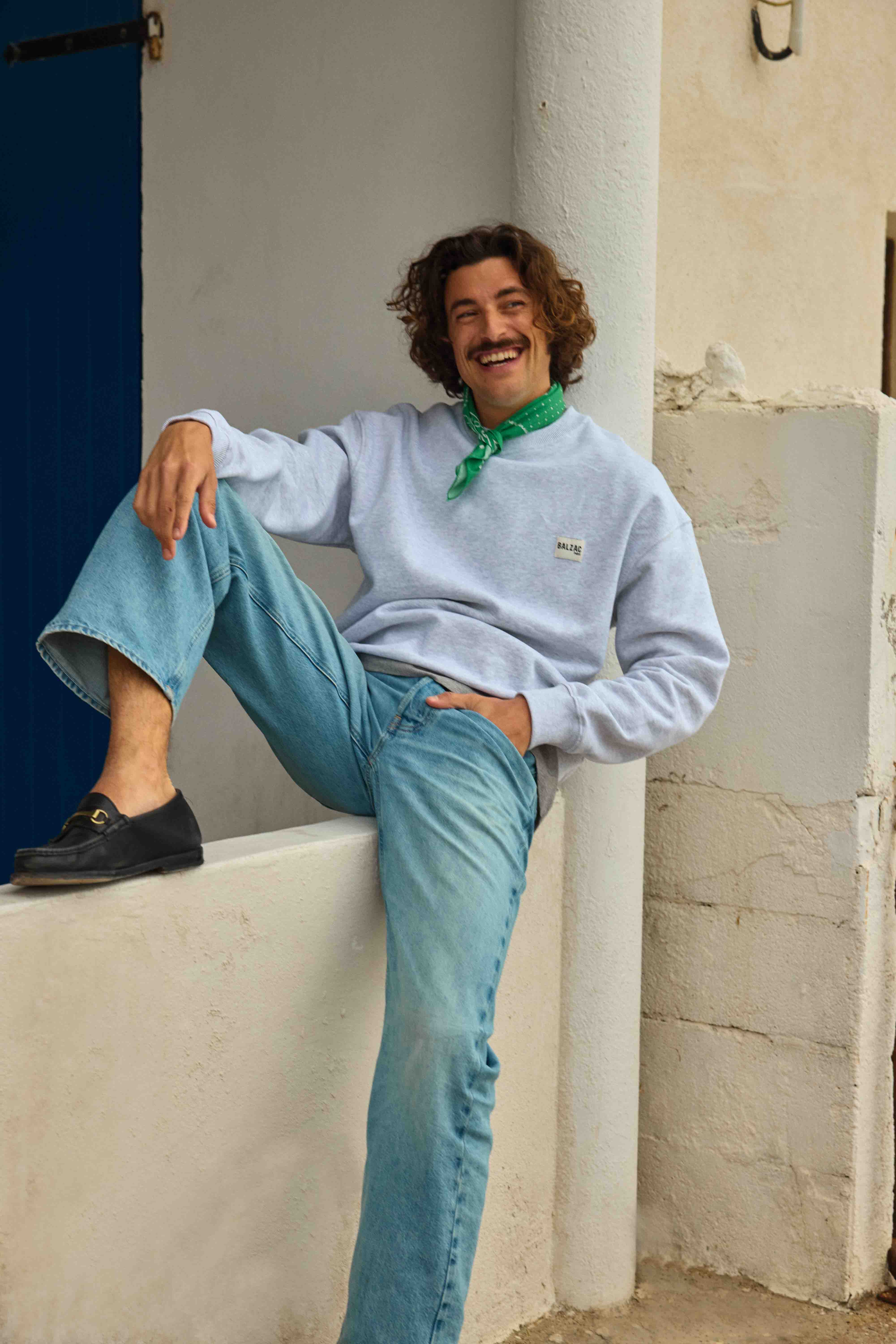 Sweat-shirt Hauteville BP gris clair chiné