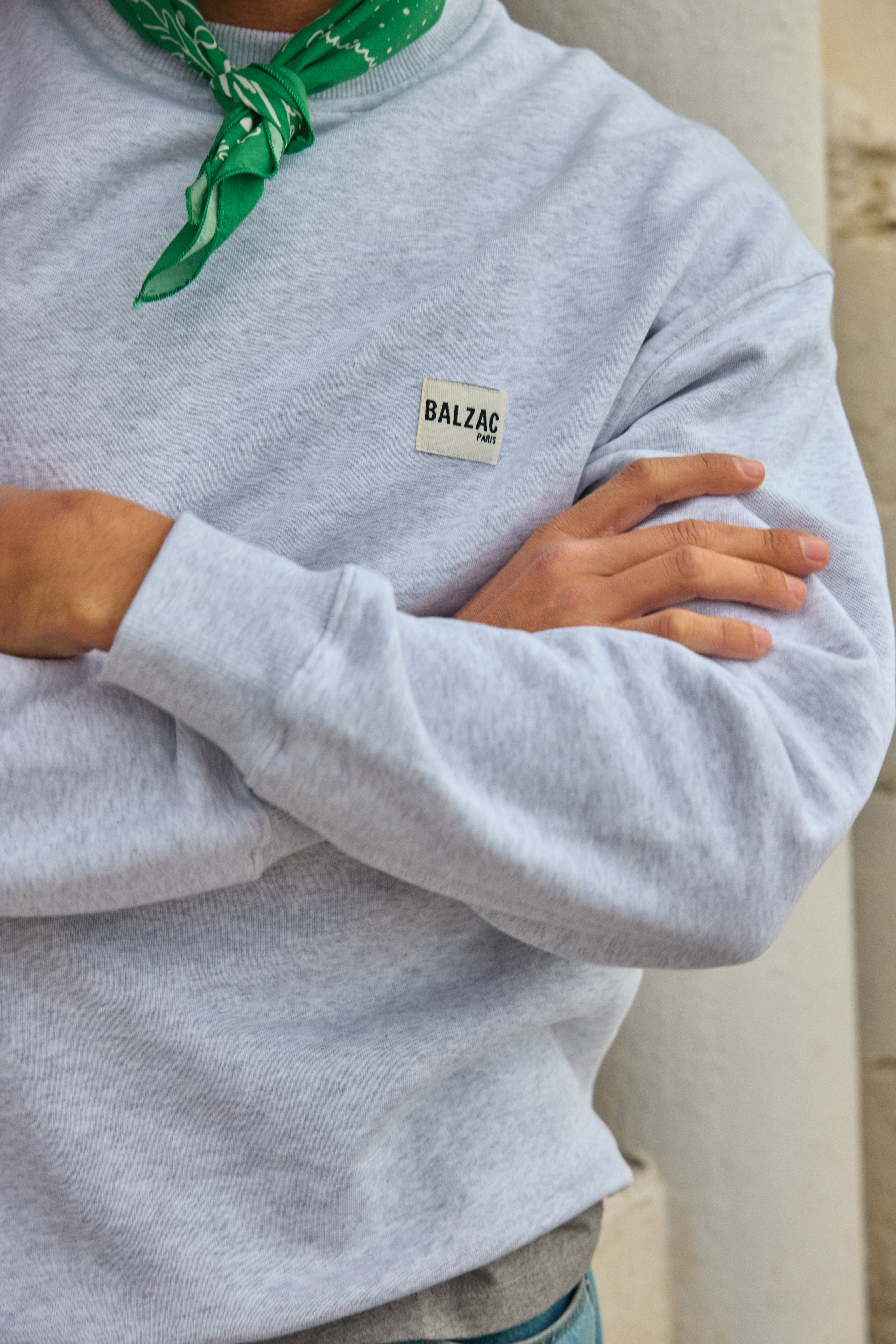 Sweat-shirt Hauteville BP gris clair chiné
