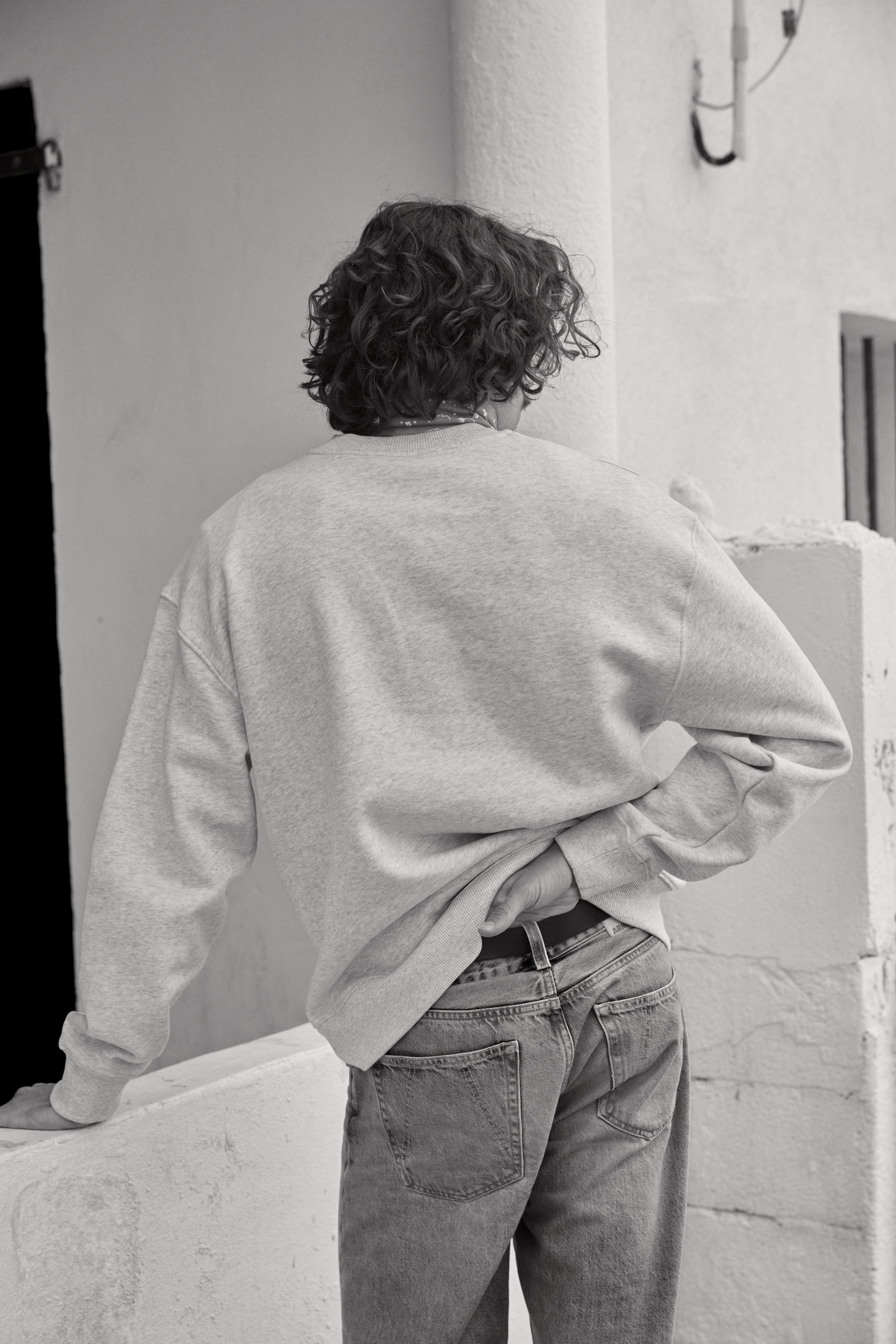 Sweat-shirt Hauteville BP gris clair chiné