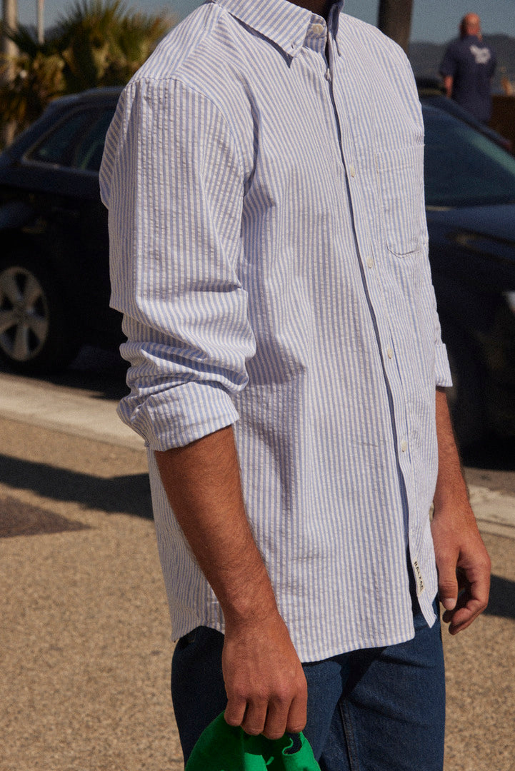 Chemise Paradis rayures bleues et blanches