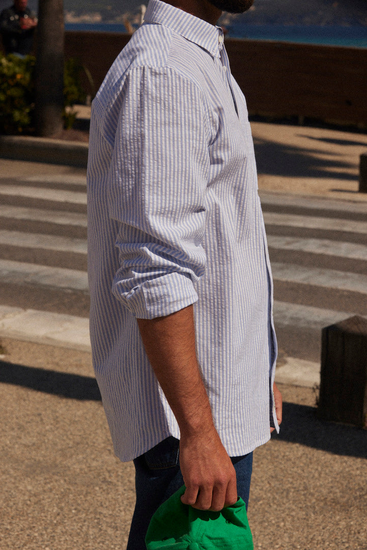 Chemise Paradis rayures bleues et blanches