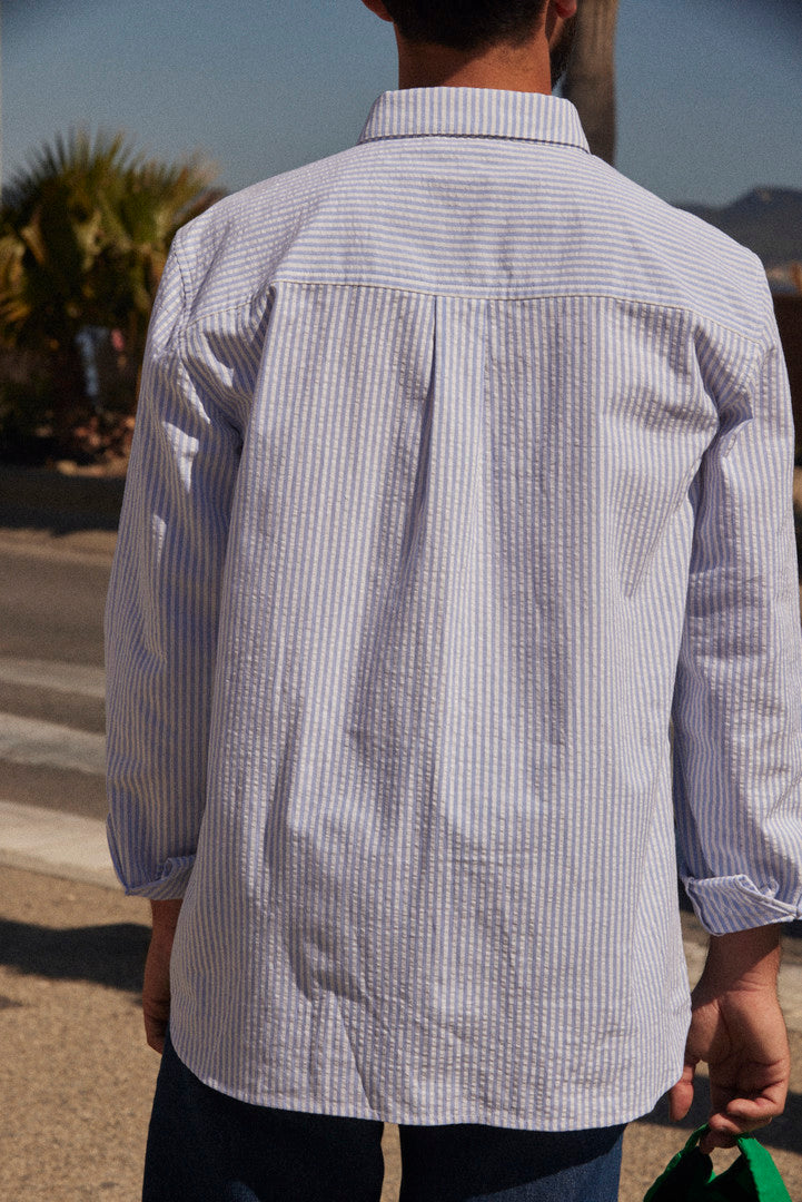 Chemise Paradis rayures bleues et blanches