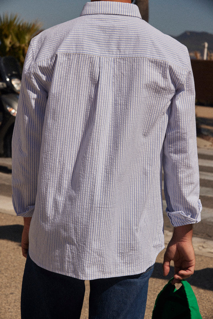 Chemise Paradis rayures bleues et blanches