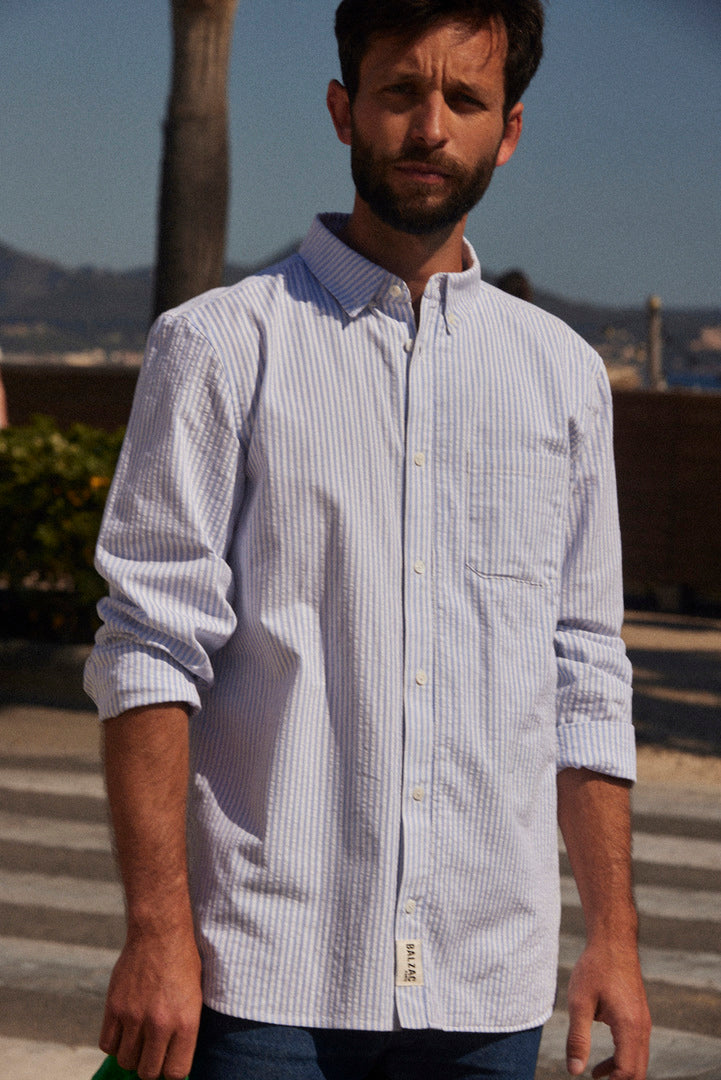 Chemise Paradis rayures bleues et blanches