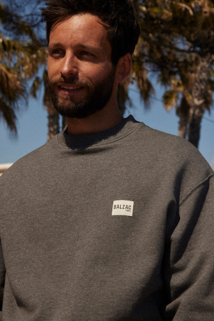 Sweat-shirt Hauteville gris chiné