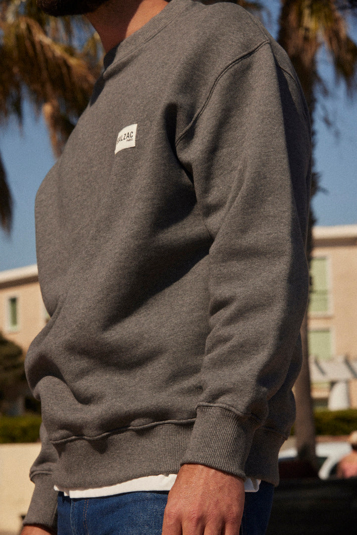 Sweat-shirt Hauteville gris chiné
