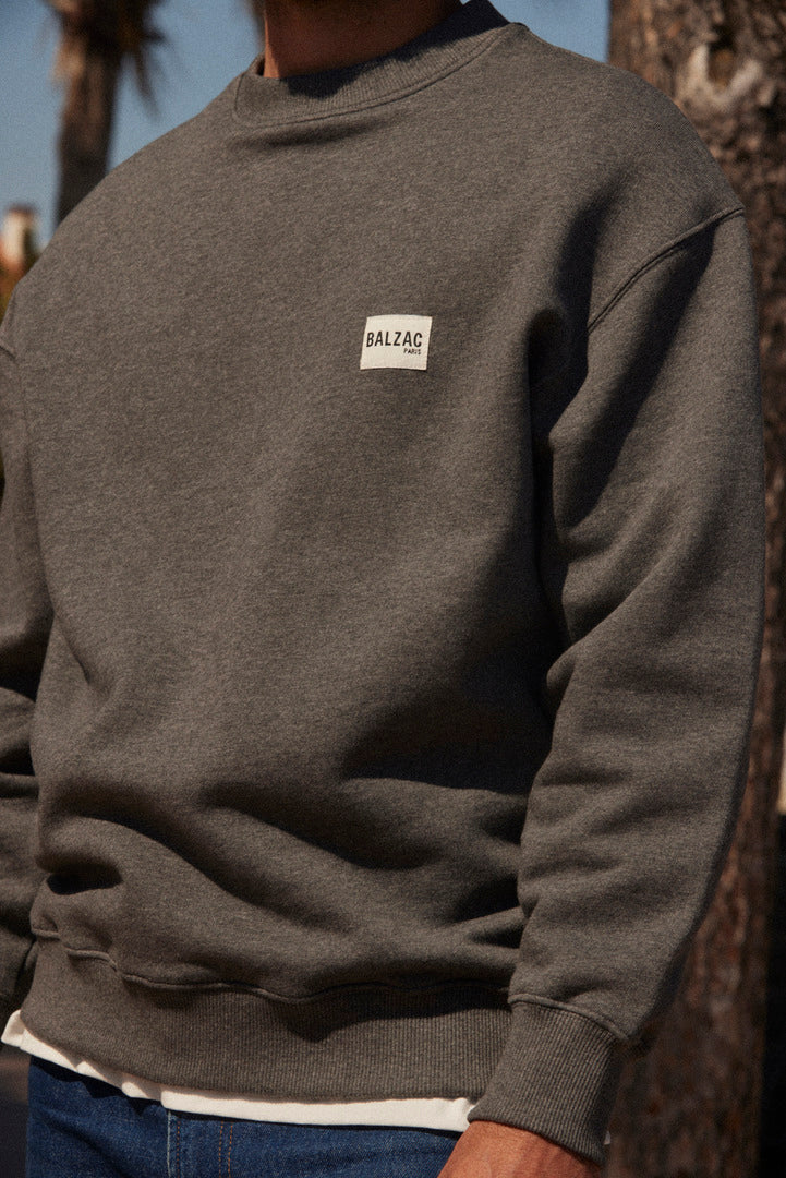 Sweat-shirt Hauteville gris chiné